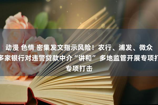 动漫 色情 密集发文指示风险！农行、浦发、微众等多家银行对违警贷款中介“讲和” 多地监管开展专项打击