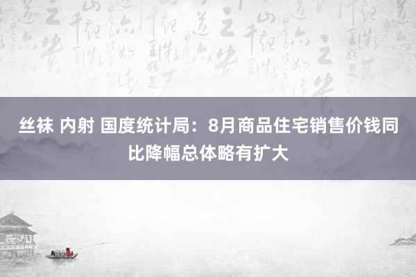 丝袜 内射 国度统计局：8月商品住宅销售价钱同比降幅总体略有扩大