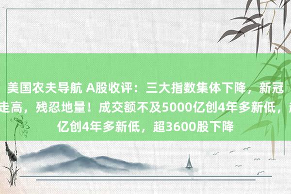 美国农夫导航 A股收评：三大指数集体下降，新冠药物环保逆市走高，残忍地量！成交额不及5000亿创4年多新低，超3600股下降