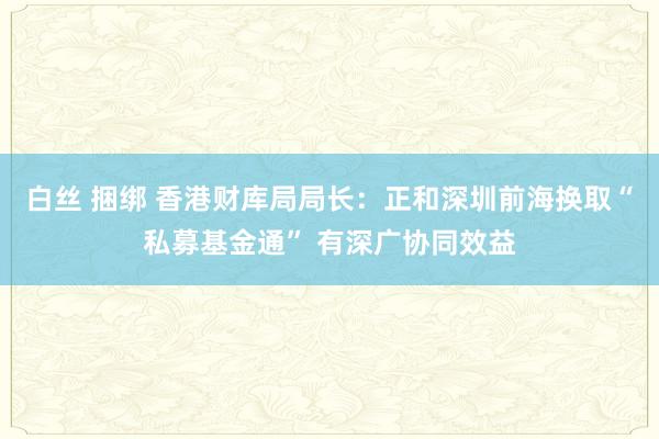 白丝 捆绑 香港财库局局长：正和深圳前海换取“私募基金通” 有深广协同效益