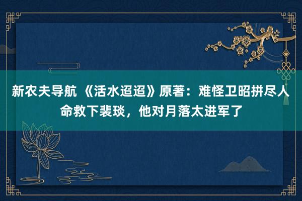 新农夫导航 《活水迢迢》原著：难怪卫昭拼尽人命救下裴琰，他对月落太进军了