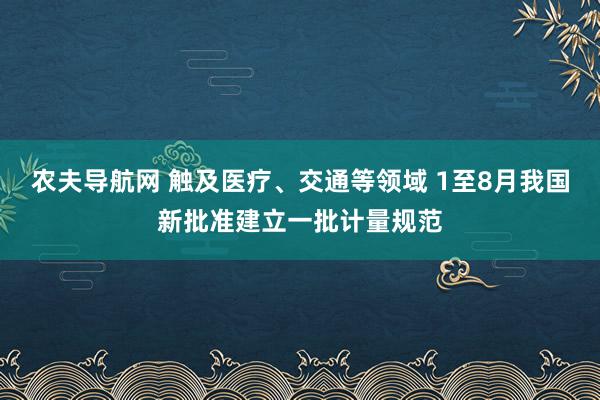 农夫导航网 触及医疗、交通等领域 1至8月我国新批准建立一批计量规范