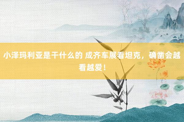 小泽玛利亚是干什么的 成齐车展看坦克，确凿会越看越爱！