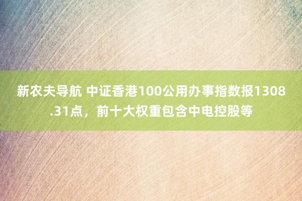 新农夫导航 中证香港100公用办事指数报1308.31点，前十大权重包含中电控股等