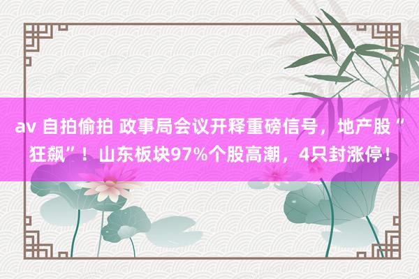 av 自拍偷拍 政事局会议开释重磅信号，地产股“狂飙”！山东板块97%个股高潮，4只封涨停！