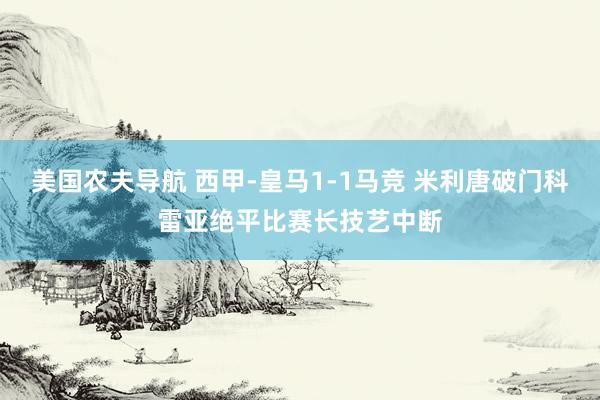 美国农夫导航 西甲-皇马1-1马竞 米利唐破门科雷亚绝平比赛长技艺中断