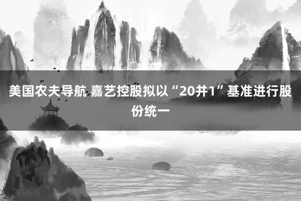 美国农夫导航 嘉艺控股拟以“20并1”基准进行股份统一