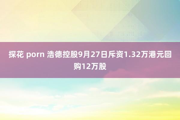 探花 porn 浩德控股9月27日斥资1.32万港元回购12万股