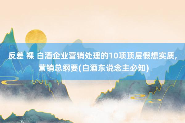 反差 裸 白酒企业营销处理的10项顶层假想实质， 营销总纲要(白酒东说念主必知)