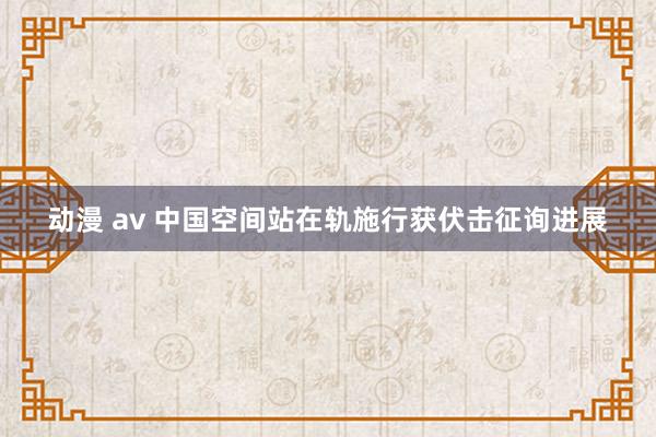 动漫 av 中国空间站在轨施行获伏击征询进展