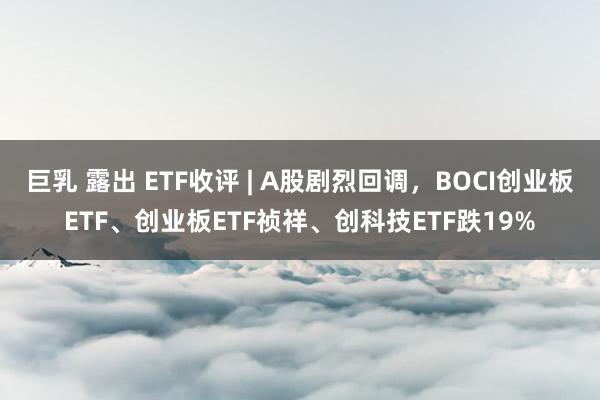 巨乳 露出 ETF收评 | A股剧烈回调，BOCI创业板ETF、创业板ETF祯祥、创科技ETF跌19%