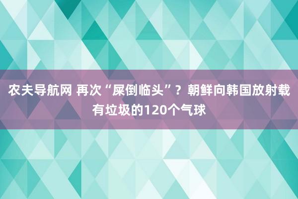 农夫导航网 再次“屎倒临头”？朝鲜向韩国放射载有垃圾的120个气球