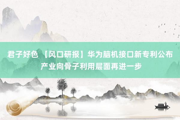 君子好色 【风口研报】华为脑机接口新专利公布 产业向骨子利用层面再进一步