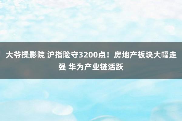 大爷操影院 沪指险守3200点！房地产板块大幅走强 华为产业链活跃