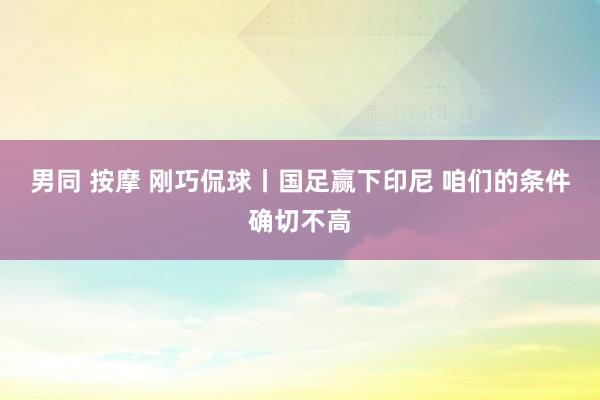 男同 按摩 刚巧侃球丨国足赢下印尼 咱们的条件确切不高