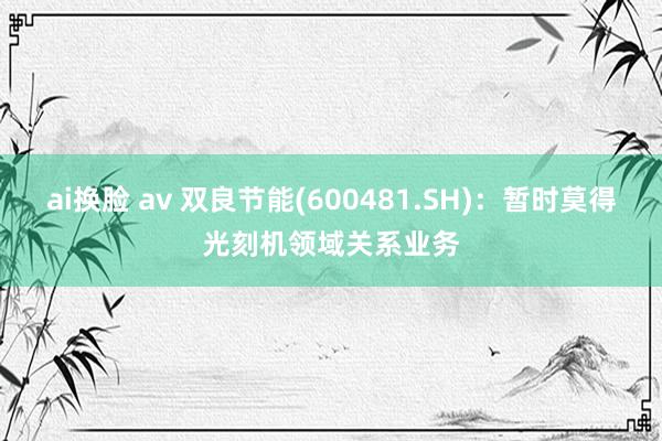 ai换脸 av 双良节能(600481.SH)：暂时莫得光刻机领域关系业务