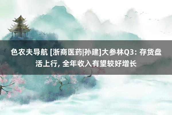 色农夫导航 [浙商医药|孙建]大参林Q3: 存货盘活上行， 全年收入有望较好增长