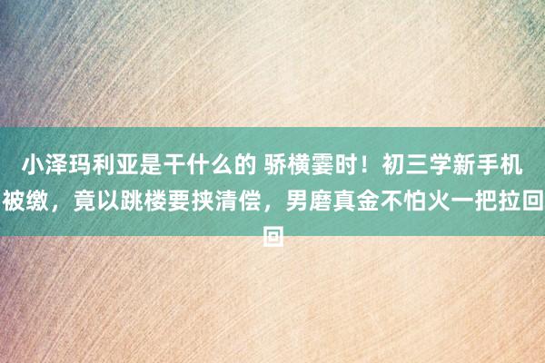 小泽玛利亚是干什么的 骄横霎时！初三学新手机被缴，竟以跳楼要挟清偿，男磨真金不怕火一把拉回