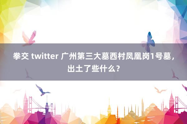 拳交 twitter 广州第三大墓西村凤凰岗1号墓，出土了些什么？