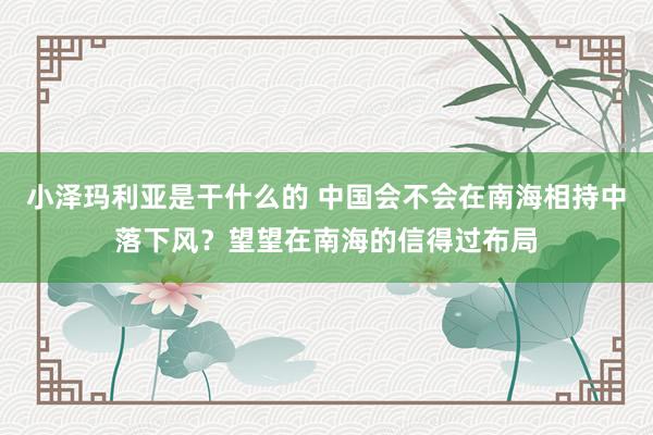 小泽玛利亚是干什么的 中国会不会在南海相持中落下风？望望在南海的信得过布局